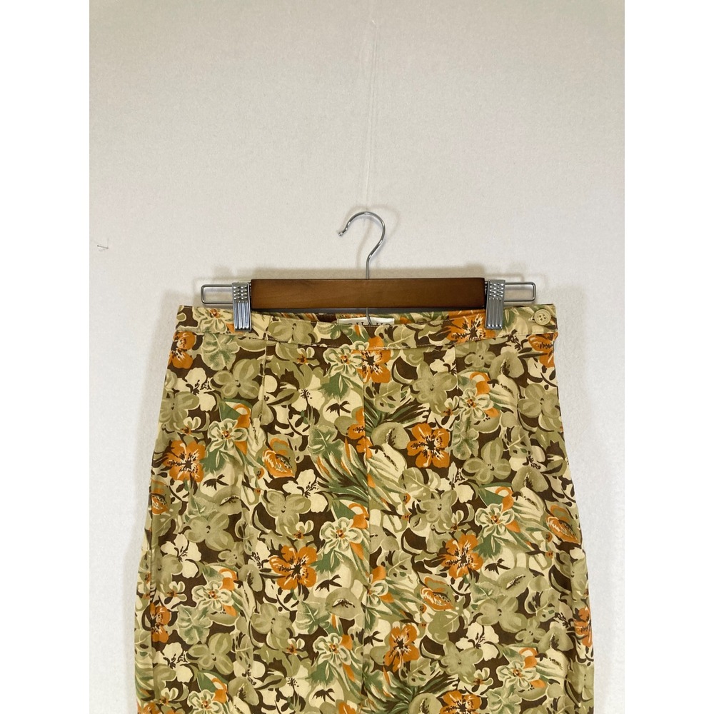 Cottagecore Chaus Womens Size‎ 10 Green Orange Floral Cropped High Rise Pants - Picture 7 of 10